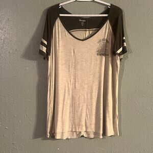 Wrangler Unisex Lightweight "Go Climb A Cactus" T shirt Green and Beige